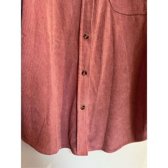 Mauve Pink Button Up Shacket Woman’s Size Large 100% Polyester - Picture 2 of 11